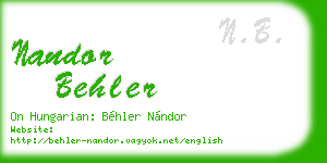 nandor behler business card